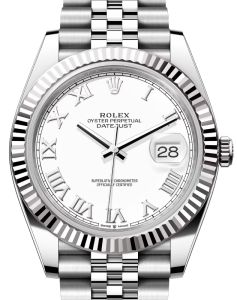 Rolex Datejust 41 White Gold/Steel White Roman Dial Fluted Bezel Jubilee Bracelet 126334 - BRAND NEW