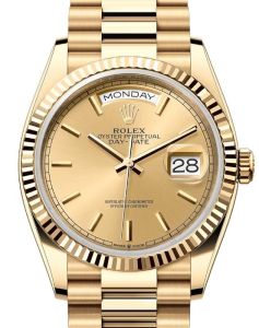 Rolex Day-Date 36 President Yellow Gold Champagne Index Dial 128238 - BRAND NEW