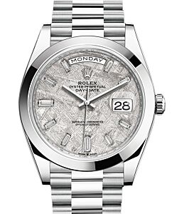 Rolex Day-Date 40 President Platinum Meteorite Diamond Dial 228206 - BRAND NEW