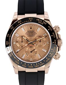 Rolex Daytona Rose Gold Pink Diamond Dial Oysterflex Rubber Bracelet 116515LN 