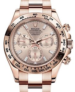 Rolex Daytona Rose Gold Sundust Diamond Baguette Dial  Oyster Bracelet 116505 - BRAND NEW