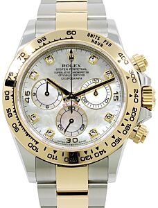Rolex Daytona Yellow Gold/Steel White Mother of Pearl Diamond Dial Oyster Bracelet 116503 - BRAND NEW