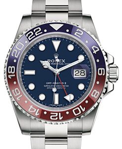 Rolex GMT-Master II White Gold Blue Dial & Red/Blue Ceramic Bezel Oyster Bracelet 116719BLRO - PRE-OWNED 