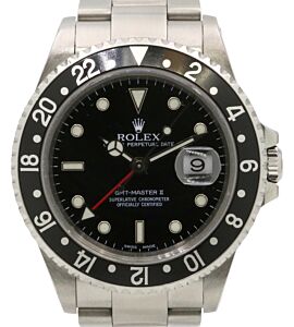 Rolex GMT-Master II Stainless Steel 40mm Aluminum Bezel SEL Oyster Bracelet Holes Case 16710 - PRE-OWNED 2000-03