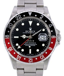 Rolex GMT-Master II Stainless Steel 40mm "Coke" Red/Black Aluminum Bezel SEL Oyster Bracelet No Holes 16710 - PRE-OWNED 2004-08