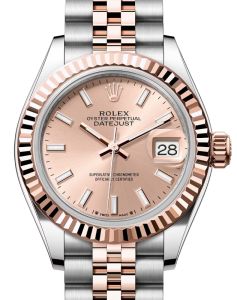 Rolex Lady Datejust 28 Rose Gold/Steel Rose Index Dial & Fluted Bezel Jubilee Bracelet 279171 - BRAND NEW