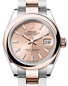 Rolex Lady Datejust 28 Rose Gold/Steel Rose Index Dial & Smooth Domed Bezel Oyster Bracelet 279161 - BRAND NEW