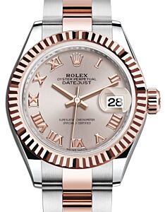 Rolex Lady Datejust 28 Rose Gold/Steel Sundust Roman Dial & Fluted Bezel Oyster Bracelet 279171 - BRAND NEW