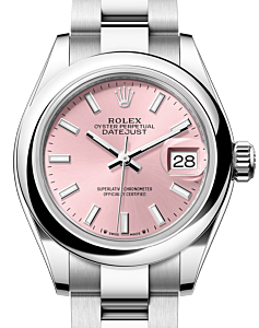 Rolex Lady Datejust 28 Stainless Steel Pink Index Dial & Smooth Domed Bezel Oyster Bracelet 279160 - BRAND NEW