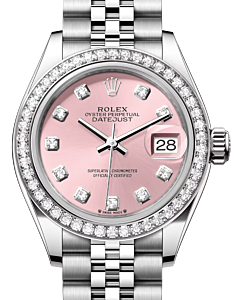 Rolex Lady Datejust 28 White Gold/Steel Pink Diamond Dial & Diamond Bezel Jubilee Bracelet 279384RBR - BRAND NEW
