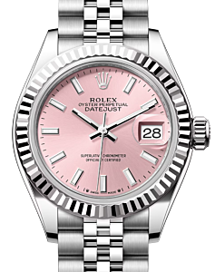 Rolex Lady Datejust 28 White Gold/Steel Pink Index Dial & Fluted Bezel Jubilee Bracelet 279174 - BRAND NEW
