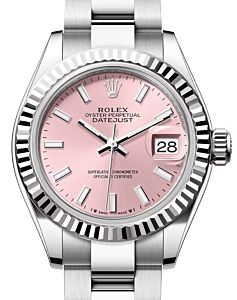 Rolex Lady Datejust 28 White Gold/Steel Pink Index Dial & Fluted Bezel Oyster Bracelet 279174 - BRAND NEW