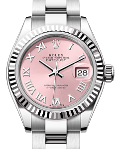 Rolex Lady Datejust 28 White Gold/Steel Pink Roman Dial & Fluted Bezel Oyster Bracelet 279174 - BRAND NEW
