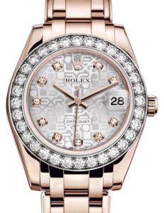 Rolex Pearlmaster 34 Rose Gold Silver Jubilee Diamond Dial & Diamond Bezel Pearlmaster Bracelet 81285 - BRAND NEW