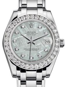 Rolex Pearlmaster 34 White Gold Meteorite Diamond Dial & Diamond Bezel Pearlmaster Bracelet 81299 - BRAND NEW