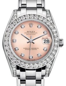 Rolex Pearlmaster 34 White Gold Pink Diamond Dial & Diamond Set Case & Bezel Pearlmaster Bracelet 81159 - BRAND NEW