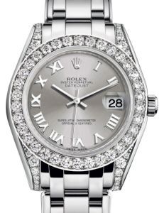 Rolex Pearlmaster 34 White Gold Rhodium Roman Dial & Diamond Set Case & Bezel Pearlmaster Bracelet 81159 - BRAND NEW