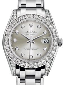Rolex Pearlmaster 34 White Gold Silver Diamond Dial & Diamond Set Case & Bezel Pearlmaster Bracelet 81159 - BRAND NEW