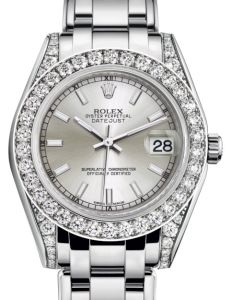 Rolex Pearlmaster 34 White Gold Silver Index Dial & Diamond Set Case & Bezel Pearlmaster Bracelet 81159 - BRAND NEW