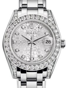 Rolex Pearlmaster 34 White Gold Silver Jubilee Diamond Dial & Diamond Set Case & Bezel Pearlmaster Bracelet 81159 - BRAND NEW