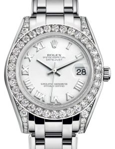 Rolex Pearlmaster 34 White Gold White Roman Dial & Diamond Set Case & Bezel Pearlmaster Bracelet 81159 - BRAND NEW