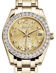 Rolex Pearlmaster 34 Yellow Gold Champagne Jubilee Diamond Dial & Diamond Bezel Pearlmaster Bracelet 81298 - BRAND NEW