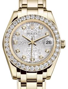 Rolex Pearlmaster 34 Yellow Gold Silver Jubilee Diamond Dial & Diamond Bezel Pearlmaster Bracelet 81298 - BRAND NEW