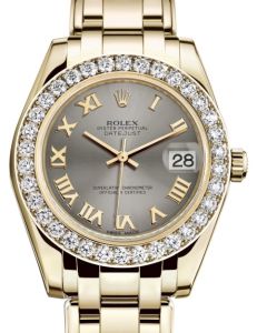 Rolex Pearlmaster 34 Yellow Gold Steel Roman Dial & Diamond Bezel Pearlmaster Bracelet 81298 - BRAND NEW