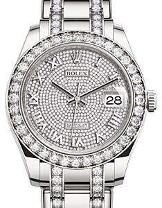 Rolex Pearlmaster 39 White Gold Diamond Paved Roman Dial & Diamond Bezel Diamond Set Pearlmaster Bracelet 86289 - BRAND NEW