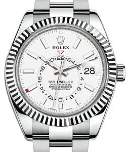 Rolex Sky-Dweller White Gold/Steel White Index Dial Oyster Bracelet 326934 - BRAND NEW