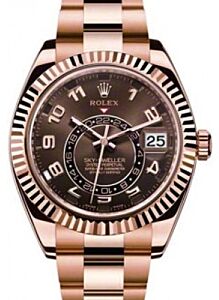 Rolex Sky-Dweller Rose Gold Everose 42mm Brown Chocolate Arabic Dial Oyster Bracelet 326935 