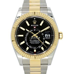 Rolex Sky-Dweller Yellow Gold/Steel Black Index Dial Oyster Bracelet 326933 - PRE-OWNED