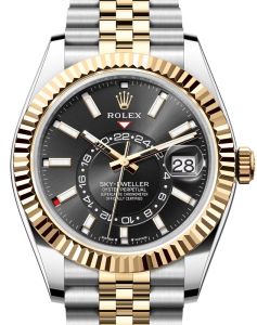 Rolex Sky-Dweller Yellow Gold/Steel Bright Black Index Dial Jubilee Bracelet 336933 - BRAND NEW