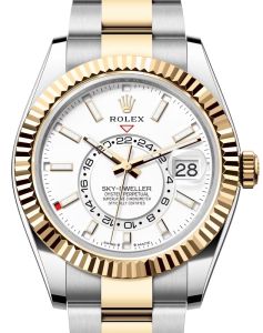 Rolex Sky-Dweller Yellow Gold/Steel Intense White Index Dial Oyster Bracelet 336933 - BRAND NEW