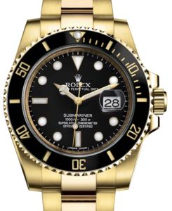 Rolex Submariner Date Yellow Gold 40mm Black Dial 116618LN