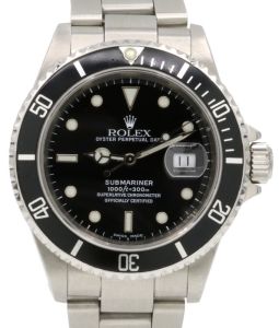 Rolex Submariner Stainless Steel Black 40mm Dial Alumunium Bezel SEL Oyster Bracelet Holes Case 16610 - PRE-OWNED 2000-04