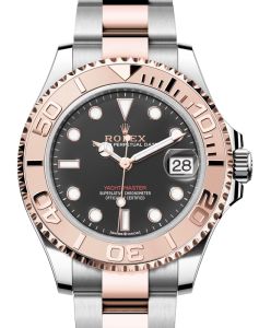 Rolex Yacht-Master 37 Rose Gold/Steel Black Dial Oyster Bracelet 268621 - BRAND NEW