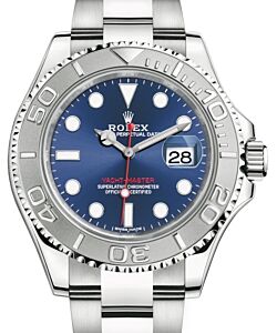 Rolex Yacht-Master 40 Stainless Steel Blue Dial Platinum Bezel Oyster Bracelet 116622 - PRE OWNED