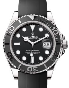 Rolex Yacht-Master 42 White Gold Black Dial & Matte Black Oysterflex Strap 226659 - BRAND NEW