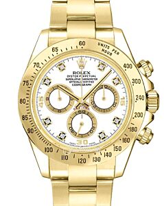 Rolex Cosmograph Daytona Yellow Gold Zenith White Diamond Dial 16528