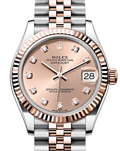 Rolex Datejust 31 Rose Gold/Steel Rose Dial & Fluted Bezel Jubilee Bracelet 278271 - BRAND NEW