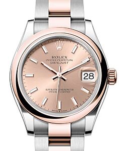 Rolex Datejust 31 Rose Gold/Steel Rose Index Dial & Smooth Domed Bezel Oyster Bracelet 278241 - BRAND NEW