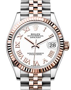 Rolex Datejust 31 Rose Gold/Steel White Dial & Fluted Bezel Jubilee Bracelet 278271 - BRAND NEW