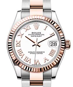 Rolex Datejust 31 Rose Gold/Steel White Dial & Fluted Bezel Oyster Bracelet 278271 - BRAND NEW