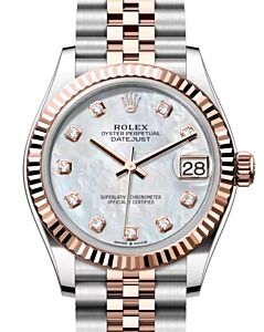 Rolex Datejust 31 Rose Gold/Steel White Mother of Pearl Dial & Fluted Bezel Jubilee Bracelet 278271 - BRAND NEW