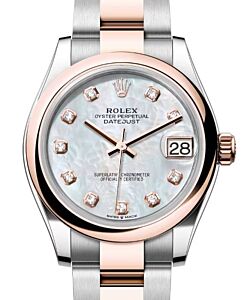 Rolex Datejust 31 Rose Gold/Steel White Mother of Pearl Dial & Smooth Domed Bezel Oyster Bracelet 278241 - BRAND NEW
