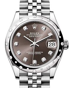 Rolex Datejust 31 White Gold/Steel Dark Grey Diamond Dial & Bezel Jubilee Bracelet 278344RBR - BRAND NEW