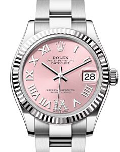 Rolex Datejust 31 White Gold/Steel Pink Roman Diamond VI Dial & Fluted Bezel Oyster Bracelet 278274 - BRAND NEW
