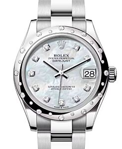 Rolex Datejust 31 White Gold/Steel White Mother Of Pearl Diamond Dial & Bezel Oyster Bracelet 278344RBR - BRAND NEW