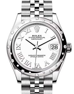 Rolex Datejust 31 White Gold/Steel White Roman Dial & Diamond Bezel Jubilee Bracelet 278344RBR - BRAND NEW